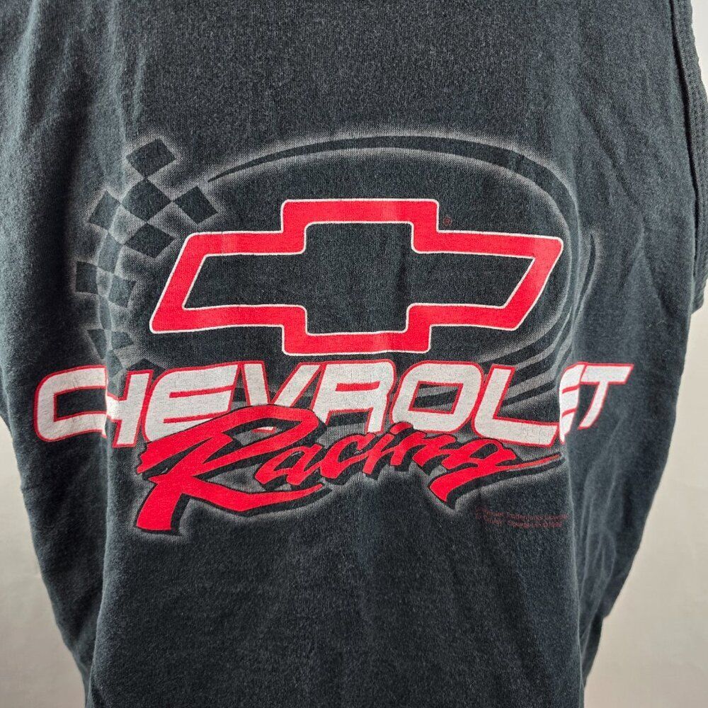 Chevrolet Racing Tank Top Mens Large Black Tultex Car Graphic Sleeveless 1999